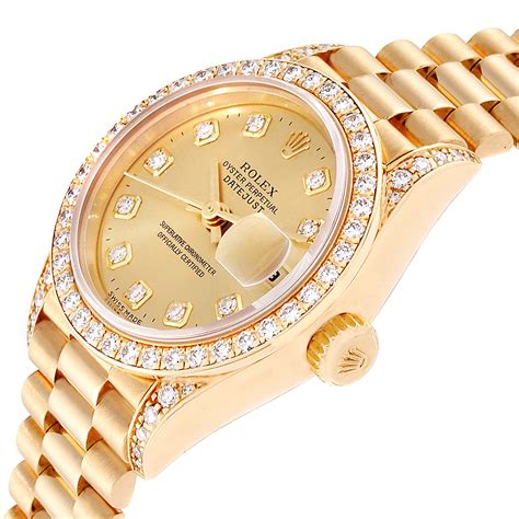 rolex diamond watch women's